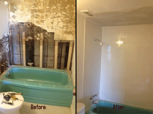 Tub before and after
