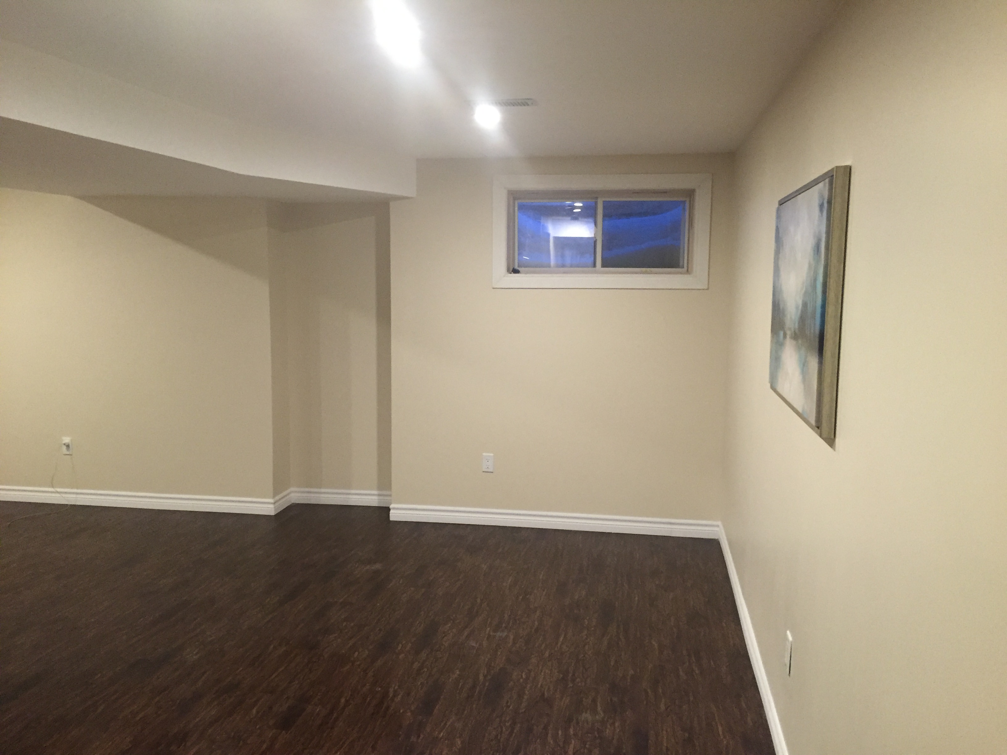 Finished basement before and after